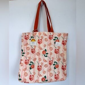 NWT C&C California Citrus Print Cotton Canvas Canvas Tote 16”W x 16”H x 6”D
